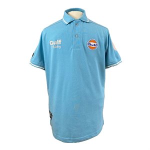 Gulf Vintage polo-shirt. Retro lysblå 3XL
