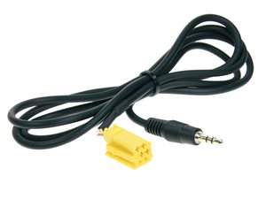 Aux adapter MINI-iso->mini-jack 1,25 m.