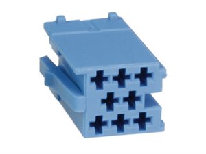 6 pin - hus til MINI-isostik blå