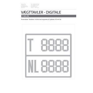 Digital vægttavler m/nytte last sølv
