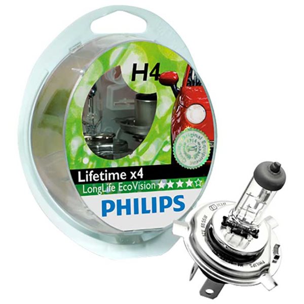 PHILIPS H4 ECOVISION (LONGLIFE) - 2-PAK