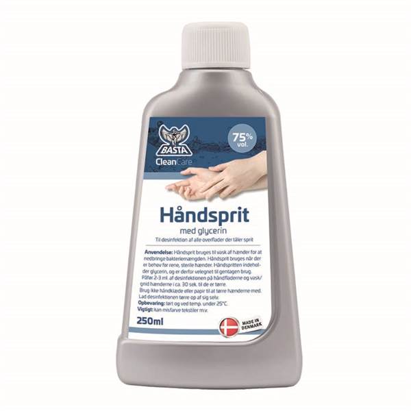 Basta håndsprit 250ml 75% med glycerin