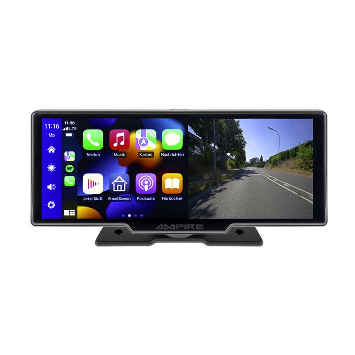 Ampire 10" skærm CarPlay Android Auto Dashcam bakkamera