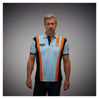 Gulf Racing Pro polo-shirt. Retro lysblå XXL