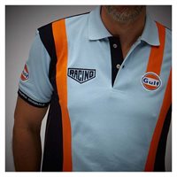 Gulf Racing Pro polo-shirt. Retro lysblå XL