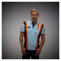 Gulf Racing Pro polo-shirt. Retro lysblå S