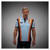 Gulf Racing Pro polo-shirt. Retro lysblå 4XL