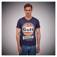 Gulf Oil Racing t-shirt V-neck Navy L