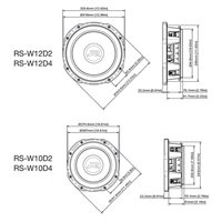 Alpine RS-W10D2 Shallow Type-R subwoofer 10" 2+2 Ohm