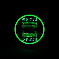 USB ladeadapter 12/24v m/grønt lys