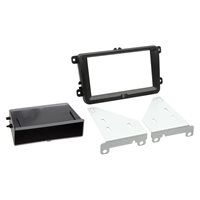 Komplet 2-DIN Kit m. rum Skoda/VW sort 40Pin/52Pin