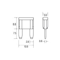 Ampire Tap til  Mini ATO-sikring 10A (ACS)  - 1 Stk.