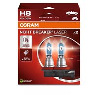 Osram Night Breaker Laser H8 35W 12V +150 Procent - Sæt