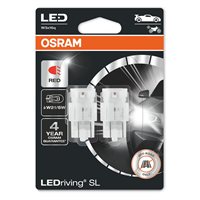Osram LED Pære Rød W21-5W - 2 stk.