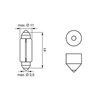 Pære Bosch Pure Light,Sof. 10W,2 stk,12V,SV8,5-8