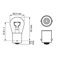 Pære Bosch Pure Light,P21W,2 stk.,12v,BA15s