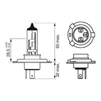 Pære Bosch Giga Light 120 H4,12V,60/55W,P43t