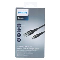 Philips USB kabel 2 meter USB-A til USB-C