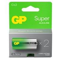GP Super Alkaline C-batteri 14A/LR14 2-pak