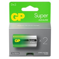 GP Super Alkaline D-batteri 13A/LR20 2-pak