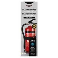 Housegard brandslukker pulver 2 kg. med beslag