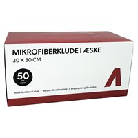 Mikrofiberklude i kasse, 30x30cm, 180gsm, 50 stk