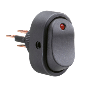 Kontakt oval indb. rød 16amp