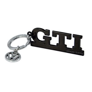 VW GTI nøglering m. logo vedhæng, sort