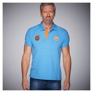 Gulf 69 poloshirt retro, koboltblå 3XL