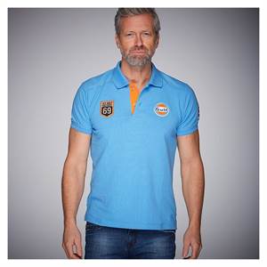 Gulf 69 poloshirt retro, koboltblå 3XL