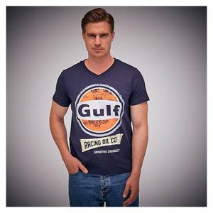 Gulf Oil Racing t-shirt V-neck Navy 3XL