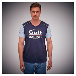 Gulf Racing T-Shirt Navy V-neck L