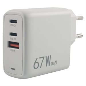 Elworks 67W lader m. 3 udtag 2 USB-C/1 USB-A