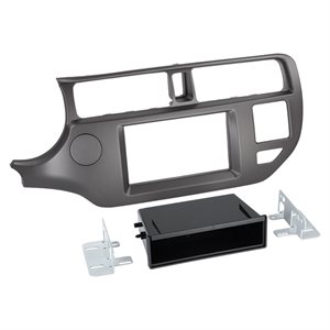 2-DIN radioramme m/lomme Kia Rio 09/2011--- antracit