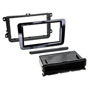 2-DIN radioramme m/lomme Seat/Skoda/VW piano sort