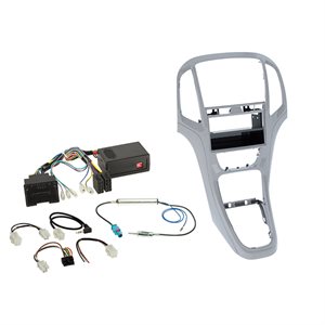 Komplet 2-DIN Kit m. rum Opel Astra J 2009-2018 sølv