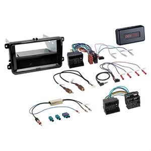 Komplet 2-DIN Kit m. rum Skoda/VW piano 40Pin/52Pin