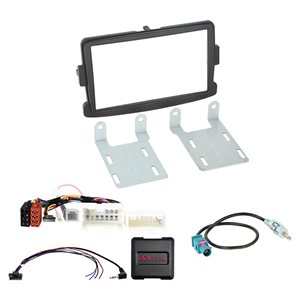 2-DIN kit Dacia/Fiat/Nissan/Opel/Renault sort ratbetj.