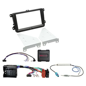 2-DIN kit Seat/Skoda/VW  ratbetj./antenne sort