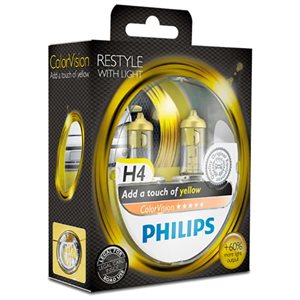 Philips h4 colorvision, gul - 2-pak