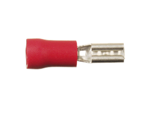 Kabelsko rød 2,8mm / 100 stk (flad hun)