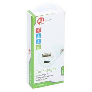 Allride cigarettænder oplader, 12/24V, USB A & C