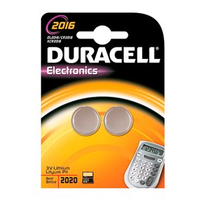 Duracell batteri, CR 2016. 2 stk.