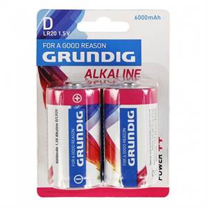 Batteri, grundig, d, 2 stk., lr20