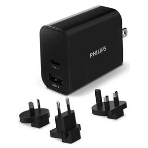 Philips USB-rejselader fast-charge 30W USB-A+C