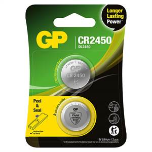 GP knapcelle Lithium CR2450 Safety seal 2-pak