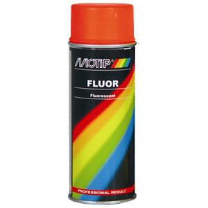 Motip Flouriserende spray rød/orange 400ml.