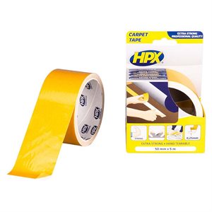 HPX dobbeltklæbende tape hvid til tæpper 50mm x 5m