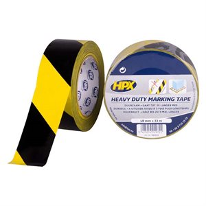 HPX heavy duty markeringstape gul/sort 48mm x 33m