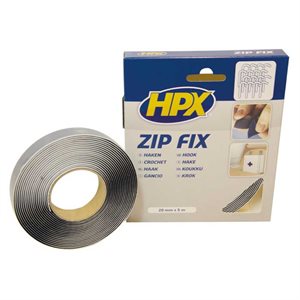 HPX zip fix velcro tape 20mmx5m (hook)